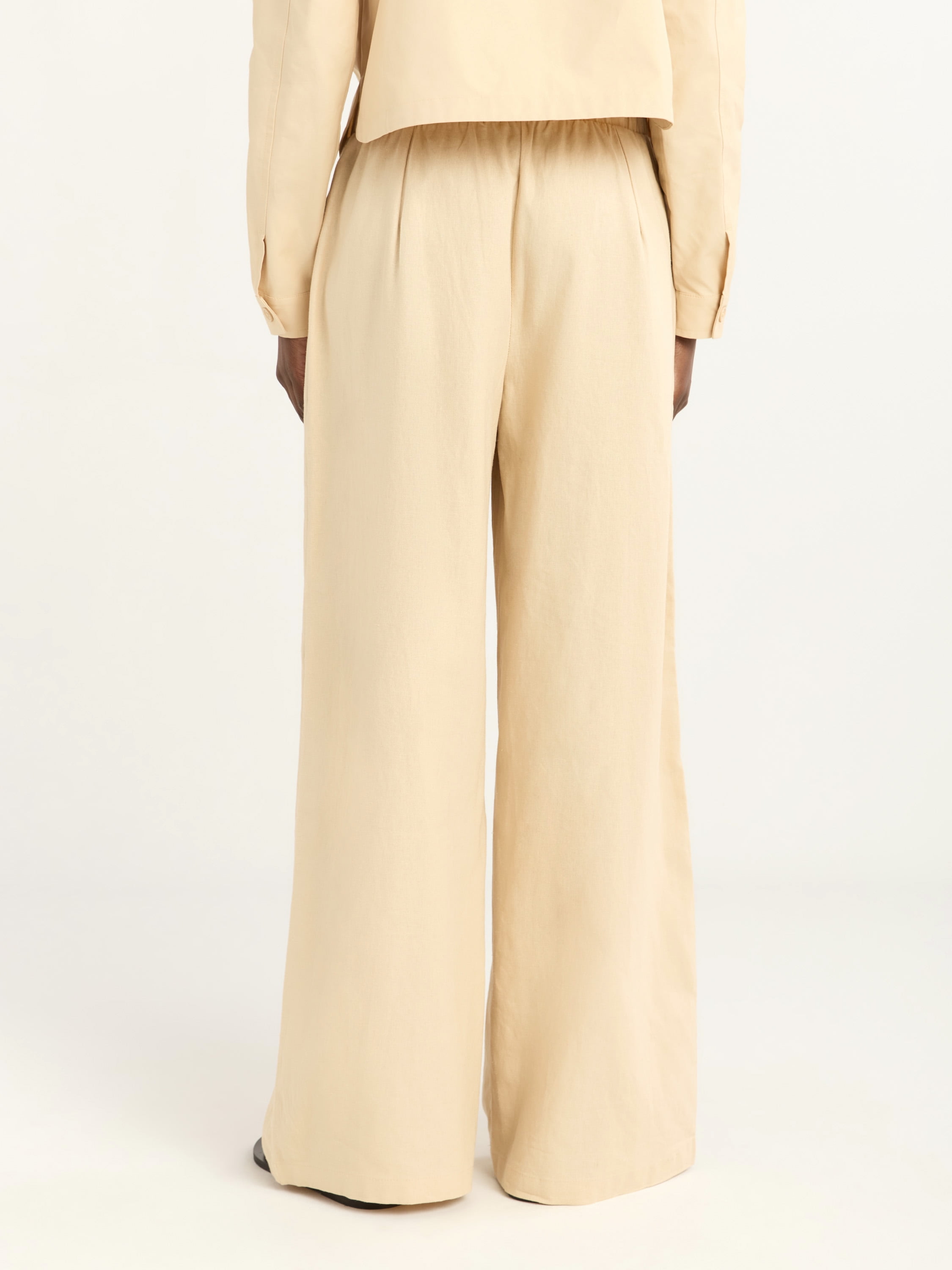 Scoop Women's Linen Blend Wide Leg Pants, 32" Inseam, Sizes XS-4X
