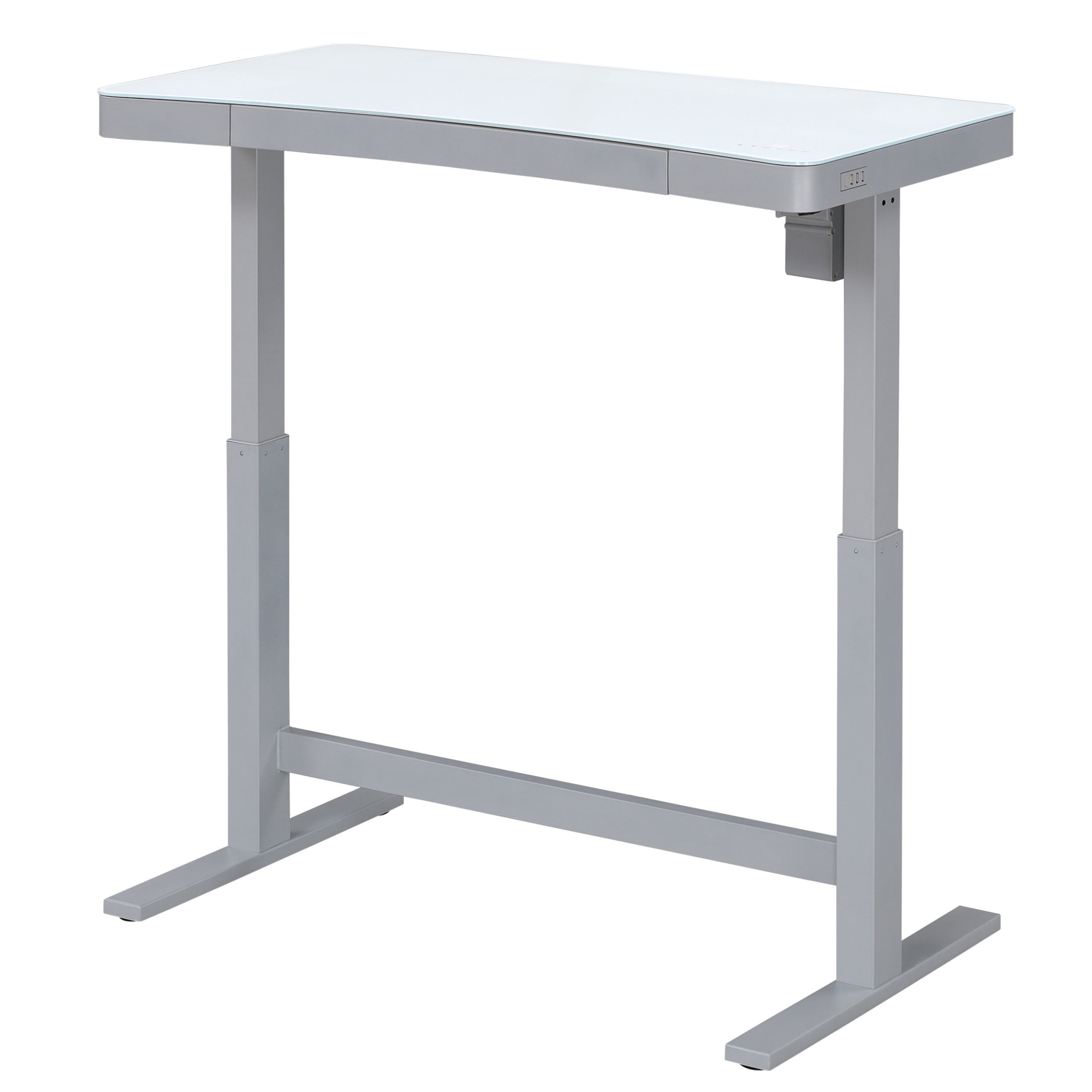 Twin Star Home 47" Ashford™ Adjustable Height Desk, Light Silver
