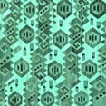 thumbnail image 1 of Ahgly Company Machine Washable Indoor Square Abstract Turquoise Blue Modern Area Rugs, 6' Square, 1 of 4