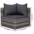 thumbnail image 5 of vidaXL 9 Piece Patio Lounge Set with Cushions Poly Rattan Gray, 5 of 12