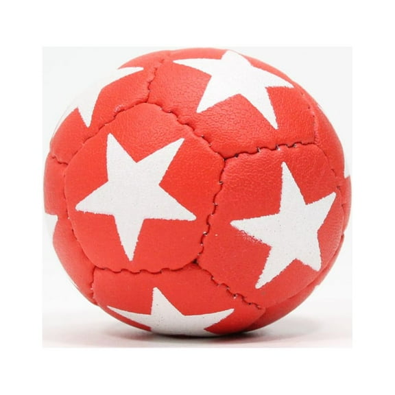 Zeekio Satellite Juggling Ball - Millet filled-67mm-125g - Great Grip - 12 Panel- Single Ball (Red with White Stars)
