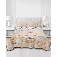 thumbnail image 3 of Spring Floral Full Size Down Alternative Comforter, Lightweight Comforter Quilt Bedding Set with Pillow Shams Pastoral Botanical Summer Flowers Vintage All Seasons Bed Comforter Duvet Insert 78"x90", 3 of 7