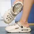 thumbnail image 2 of Rokment Chunky Platform Clogs for Women Men with Back Strap Hollow Breathable EVA Slip on Slide Sandals Cute Non-Slip Waterproof Outdoor Beach Pool Casual Garden Shoes Khaki Size 10, 2 of 5