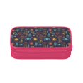 thumbnail image 2 of TEQUAN Large Capacity Pencil Case, Trendy African Mayan Graffiti Pattern Pencil Pouch 2 Compartments Pencil Bag (Pink), 2 of 7