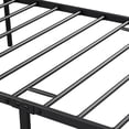 thumbnail image 3 of Twin XL Black Metal Bed Frame with Headboard, Slatted Platform Bed Base for Mattress Support, Sleek Industrial Style for Guest Room Dorm Apartment, 3 of 5
