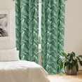 thumbnail image 2 of Ambesonne Palm Leaf Curtains, Watercolor Jungle, Pair of 28"x95", Forest Green and White, 2 of 5