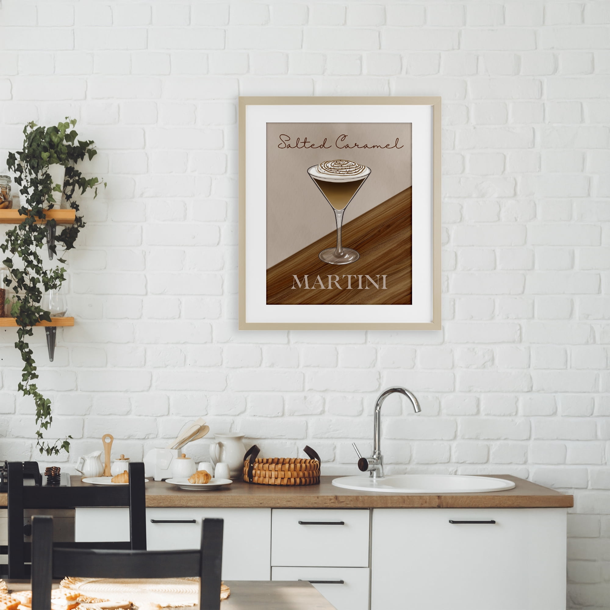 Stupell Industries Salted Caramel Martini Birch Framed Print Under Glass, design by Marcus Prime