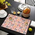 thumbnail image 3 of Pink Cow Flower Cow Pattern Summer Placemats Table Placemats Set Of 6-Linen Kitchen Washable Placemats Table Mats 11.8"x17.7" Non-Slip Heat Resistant, 3 of 5