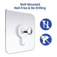 thumbnail image 2 of No Nails Self Adhesive Hooks, Plastic Transparent, 13 lbs, (50 Packs), 2 of 6