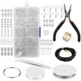 thumbnail image 1 of DIY Handmade 10 Grid Jewelry Accessory Set Open Ring Closed Ring Lobster Clasp Free Ring Hand Tool Pliers,Silver, 1 of 5