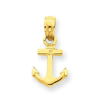 14k Yellow Gold Mini Anchor Pendant