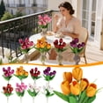 thumbnail image 4 of Btomtd 6-Heads Silk Flowers, 13 Inch Artificial Mini Tulips, Wedding Fake Flowers Arrangements, Home Decoration (Purple), 4 of 9