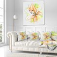 thumbnail image 3 of Designart Cute Yellow Flower with Green Splashes - Floral Throw Pillow - 16x16, 3 of 5