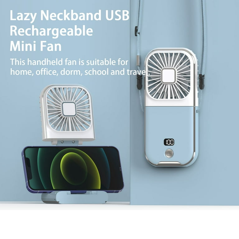 Hesroicy F30PRO Air Conditioner Fan Natural Wind 4 Gears Adjustable Low Noise Foldable Lazy Neckband USB Rechargeable Mini Fan Dorm Supply