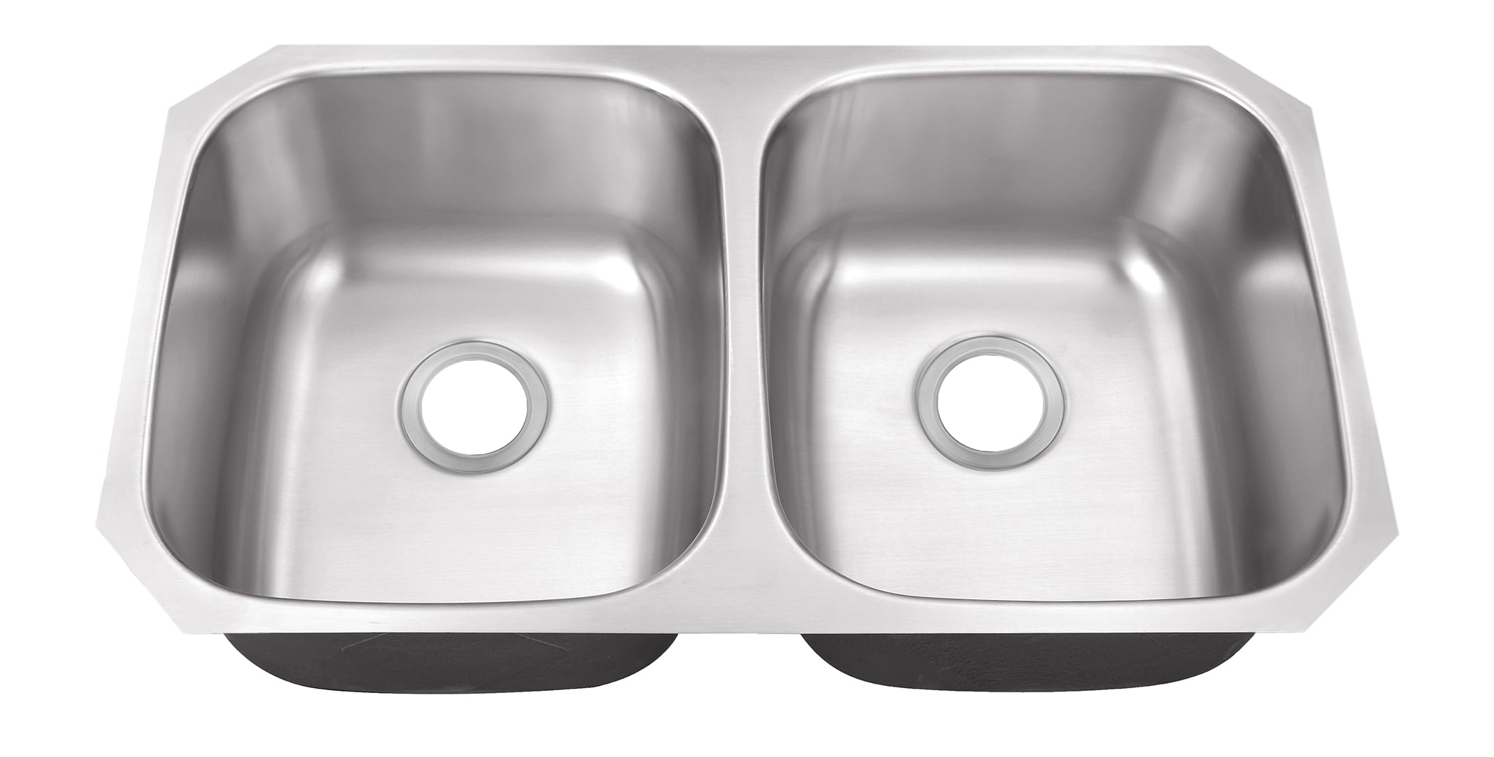 32-1/4" 18 Gauge Undermount Double Bowl 50/50 Stainless Steel Kitchen Sink 