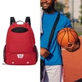 thumbnail image 6 of FVDPWYE Drawstring Basketball Backpack Basketball Carry Bag Organizer Sackpack with Shoe Red, 6 of 8