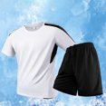 thumbnail image 6 of Miqool Big and Tall Men's Activewear Short Sleeve Crewneck Tee and Shorts Set Summer Outfit Casual Athletic Sports Tracksuit, 6 of 8