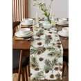 thumbnail image 4 of Sage Green Christmas Table Runner 70 Inches, Xmas Botanical Pine Cones Bed Runner Dresser Scarves Tabletop for Indoor Outdoor Parties/Ceremony/Banquet, 13" x 70", 4 of 8