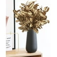 thumbnail image 2 of Gold Leaves Decorations for Christmas Artificial Golden Plants Fake Leaf - 17 Inch 5 Pack, Faux Foliage Simulation Flowers Grass Xmas Decor Plant Bushes Indoor Outdoor Wedding Table Centerpiece DIY, 2 of 5