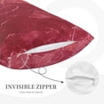 thumbnail image 3 of Sikiie Abstract Red Marble Print Plush Pillow Cover, Wrinkle-proof and Stain-resistant Pillow Protector without Pillow Core, Home Decoration-14"x20", 3 of 6