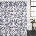 thumbnail image 2 of Xipuska Blue Floral Leaf Shower Curtain - Water Repellent Fabric Shower Curtains Washable, Retro Farmhouse Plant Tree Branch Decorative Polyester Cloth Bathroom Curtains Modern Bath Decor 36"x72", 2 of 6
