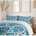 thumbnail image 6 of Ambesonne Ikat Duvet Cover Sets, Tribal Motifs in Aztec Style, 2-King, Sea Blue and White, 6 of 7