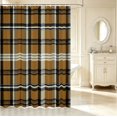thumbnail image 2 of Manfei Retro Grid Shower Curtain 72Wx72L,Classic Plaid Bathroom Curtain,Brown Black White, 2 of 5