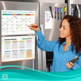 thumbnail image 5 of Monthly Planner Magnetic Whiteboard Refrigerator Calendar Dry Erase Weekly Planner 13” X 17” Magnetic Calendar for Fridge to Do List White Board Dry Erase Shopping Grocery List 6 Markers Included, 5 of 8