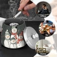 thumbnail image 4 of Yayeee Ashtray with Lid for Cigarette Smokeless Stainless Steel Home Ash Holder, Snowman Family, 4 of 7