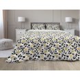 thumbnail image 1 of Acorn Comforter & Sham Bedding Set, Repeating Silhouettes Autumn Season Illustration on Off White Background, 3 pcs Duvet Set Microfiber Filling Quilt, 5 Sizes, Black White and Yellow, by Ambesonne, 1 of 4