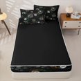 thumbnail image 4 of Castle Fairy 8-Ball Billiard Print Zipper Full Size Comforter Sets with Fitted Sheet and 2 Pillowcases, Sport Theme Splash Zipper Bedding Set, Black White Green,4pcs,Black Reversible, 4 of 6