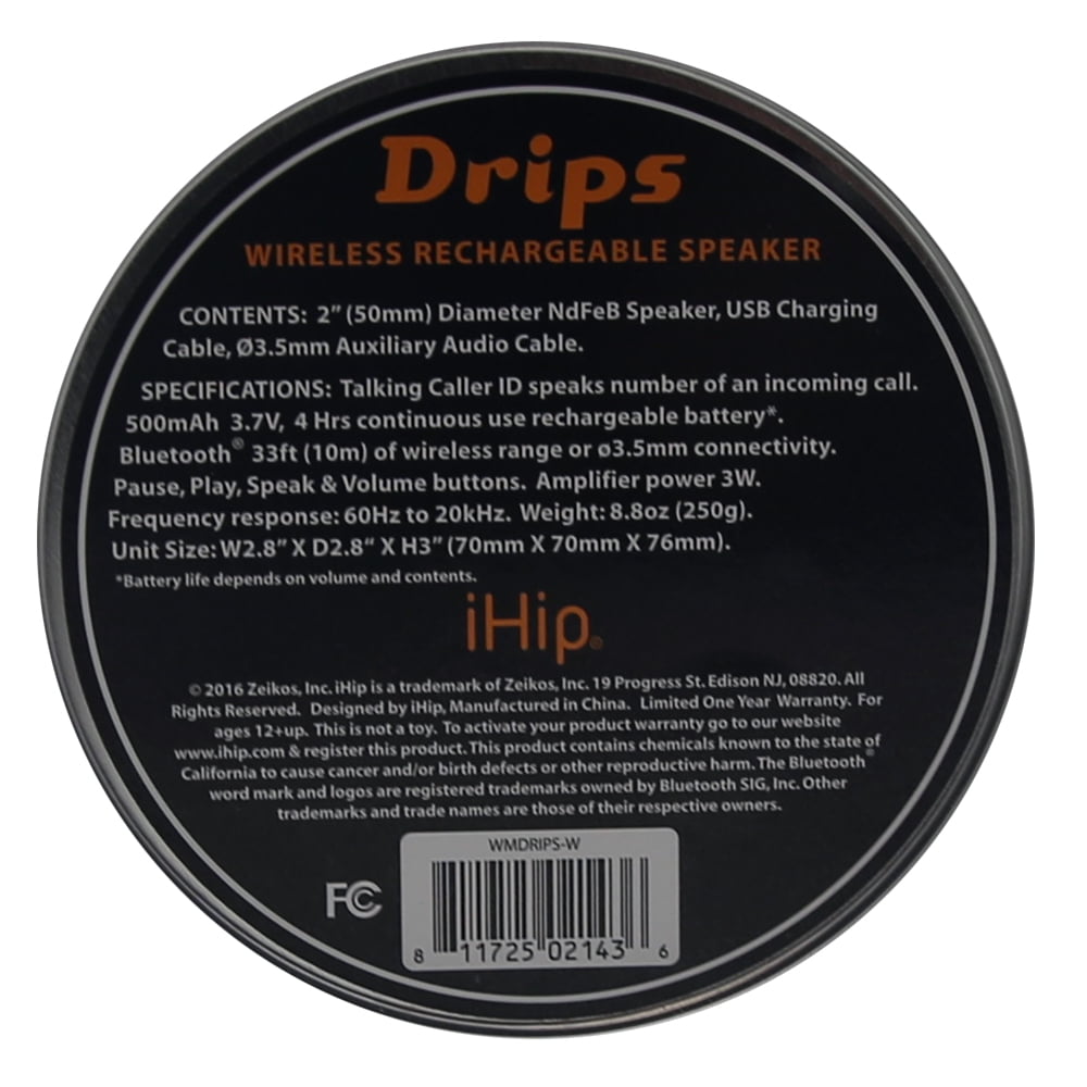 iHip Drips Portable Wireless Bluetooth Speaker