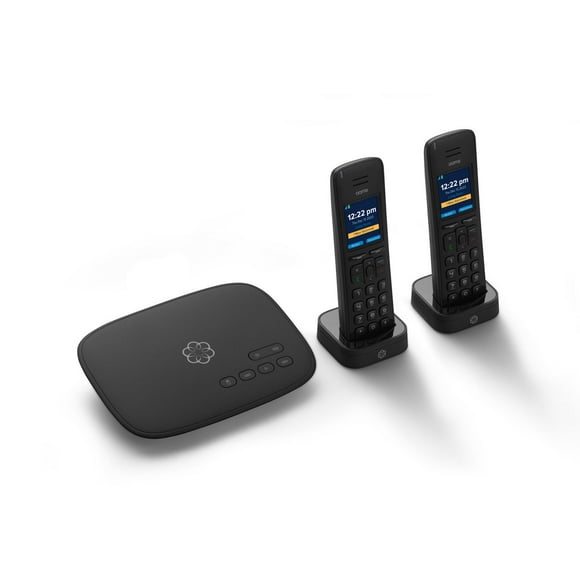 Ooma Telo VoIP Internet Home Phone Service with 2 Cordless Handsets