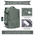 thumbnail image 3 of FUNING Laptop Backpack for Women, Work Doctor Teacher Nurse Wide Open College School Student 15.6 Inch Laptops Bookbag Purse with USB Charging Port, Travel Computer Bag for Women Green, 3 of 5