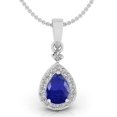 thumbnail image 2 of Pendentif en Saphir Bleu Naturel Certifié Forme Poire Plaqué Médaillon pour Hommes, 2 of 2