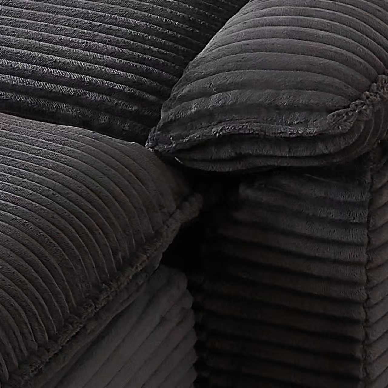Aukfa Modern Modular Cloud Couch with 24.4" Deep Seat, Corduroy Upholstered 2-Seat Loveseat Sofa, No Assembly Required for Living Room, Dark Gray
