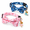 Flamingo&Whale, variant on Ghost Pattern Cotton Cat Collar with Bow Tie and Bell, Adjustable for Cats