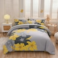 thumbnail image 4 of Btargot 6PCS Yellow Bed-in-a-Bag Floral King Comforter Set Adult Soft Flower Boho Bedding Set, 4 of 11