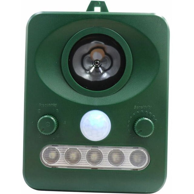 Solar Ultrasonic Bird Repellent, Waterproof Design, Built-in Battery, Grass Green, Outdoor Use