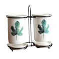 thumbnail image 4 of simhoa Chopsticks Cage Porcelain Flatware Storage Drainer Kitchen Chopsticks Holder Maple leaf, 4 of 8