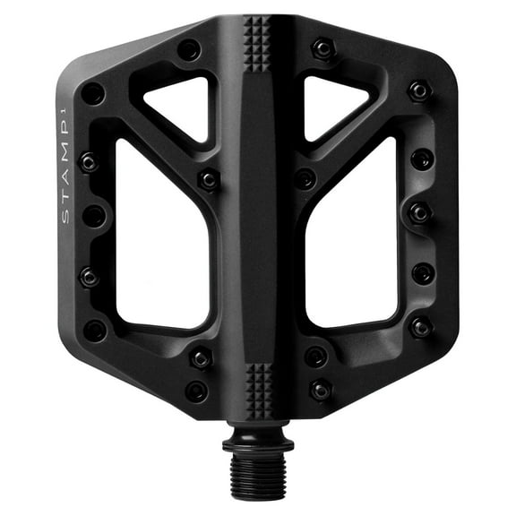 Stamp Flat MTB Pedals - Size-Specific, Lightweight, Versatile, Durable Bike Pedals Stamp 1 Gen 1 Black Small