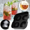 thumbnail image 4 of Pompotops Silicone Ball Ice Mould, Spherical Ice Tray, Large Sphere Ice Mould Tray, Ice Machine Ice Mould For Whiskey, Ice Ball Maker (Black), 4 of 9