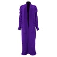 thumbnail image 4 of Comdrip Long Cardigans for Women! Long Cardigans for Women Open Front Cable Knit Cardigan Open Front Oversized Draped Sweater Outerwear Fall Cardigans for Women Purple M, 4 of 4