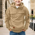 thumbnail image 2 of EnJoCho Boys Teen Half Zip Hoodie Sweatshirt Long Sleeve Pullover Outerwear Casual Trendy Warm Jacket Fall Winter Cute Fleec𝖾 Top, 2 of 7