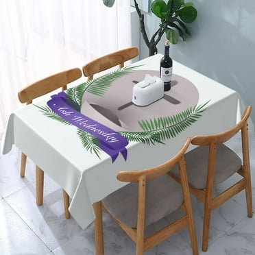 Ash Wednesday Tablecloths Oblong Waterproof Table Cloth Tablecloth Party Decoration,54 X 72 Inch