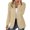 Khaki, variant on Falll Open Front Blazer for Women Lightweight Collarless Long Sleeve Jacket Relaxed Dressy Casual Solid Color Suit Coat L