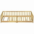 thumbnail image 5 of Duxelifin Twin Montessori Floor Bed for Toddler with Rails, Kids Floor Bed Frame, Solid Wood Low to Ground Toddler Bed for Boys and Girls, No Box Spring Needed, Natural, 5 of 12