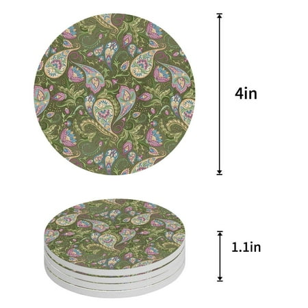 

FMSHPON Leopard Set of 4 Round Coaster for Drinks Absorbent Ceramic Stone Coasters Cup Mat with Cork Base for Home Kitchen Room Coffee Table Bar Decor
