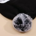 thumbnail image 6 of Baby Winter Knit Hat with Soft Pom Poms, Toddler Pullover Style Beanie with Integrated Neck Warmer, Cute Animal Ear Design Fleece Lined Cap for Infants and Kids Cold Weather Protection - Black, 6 of 6