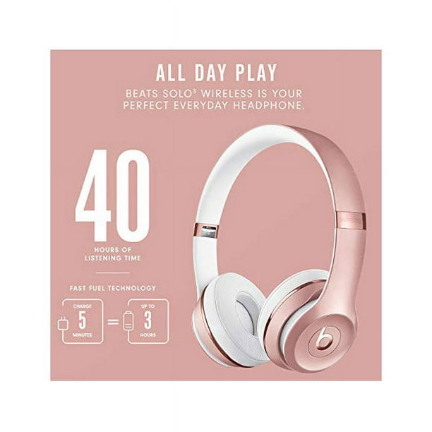 Beats Solo3 Wireless On-Ear Headphones - Rose Gold (Latest Model 